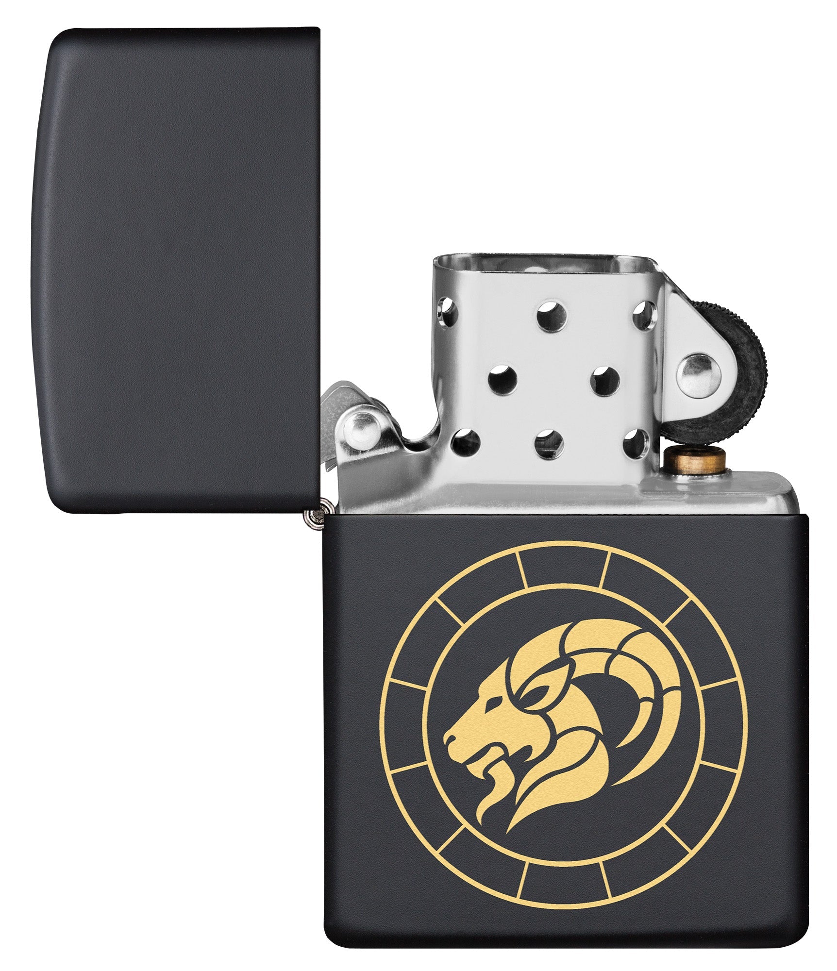 Zippo Capricorn Zodiac Sign Black Matte Pocket Lighter Zippo
